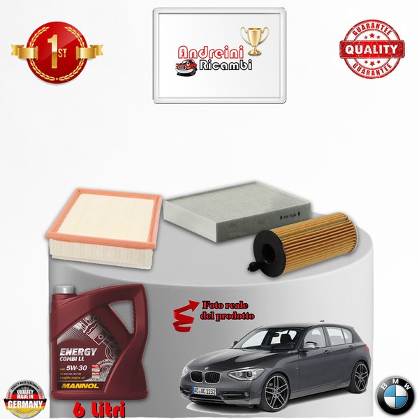Set Service 4 Filter + ÖL Bmw Serie 1 F20 120 D 135KW 184CV Von 2013->-image