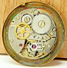 Vintage Relide 15 jewel men's wrist watch movement with date, dial and hands