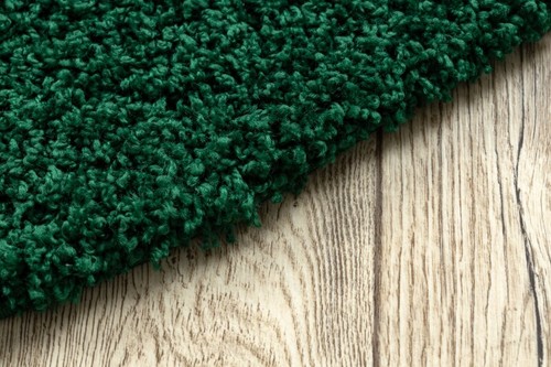 Amazing Modern Rug shaggy "SOFFI" 5cm, circle, single-colour, GREEN High Quality - Picture 4 of 6