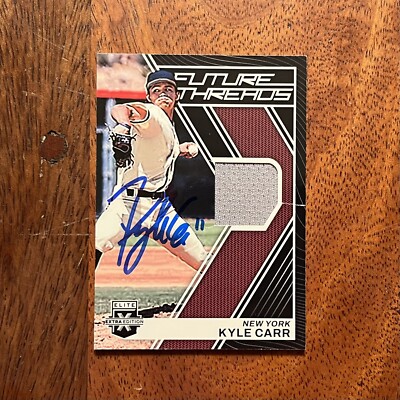 Kyle Carr Autographed 2023 Panini Elite Extra Edition Future Threads Signed Card