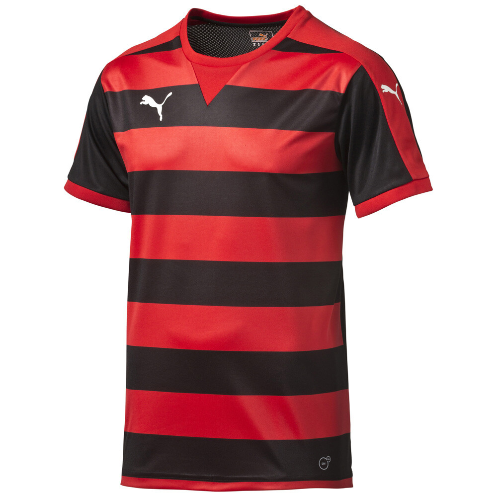 Футбольная майка Puma Hoop с круглым вырезом и коротким рукавом для мальчиков Черный, красный 702067-14