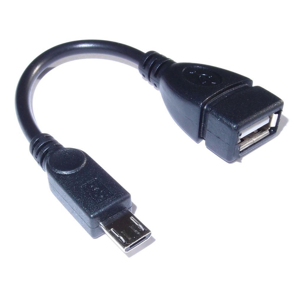 LMS DATA USB On-The-Go Micro USB Cavo per Android, 10cm, Nero