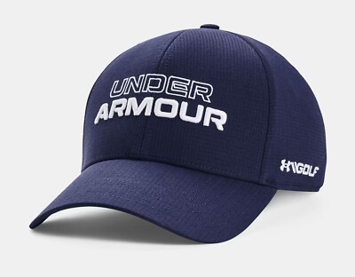 Under Armour Golf Jordan Spieth Fitted Structured Hat Navy White S/M 1361545-410