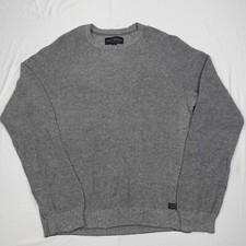 Lucky Brand Sweater Adult M Crew Neck Men's Gray Pullover Knit Long Sleeves