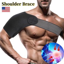 Shoulder Support Brace Rotator Cuff Pain Relief Sprains Adjustable Belt Sleeve