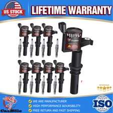 8X Ignition Coils & Spark Plugs Pack For Ford Expedition Lincoln 4.6/5.4L DG511