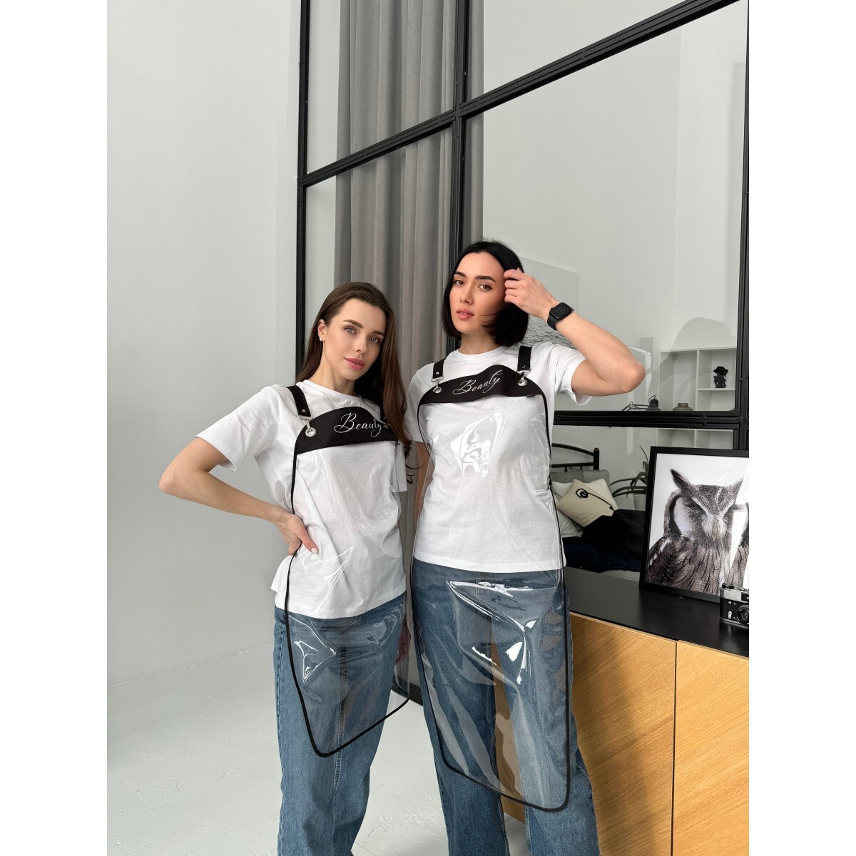 Waterproof raincoat apron, Custom Apron with Your Text  Logo, Aprons For Women-image