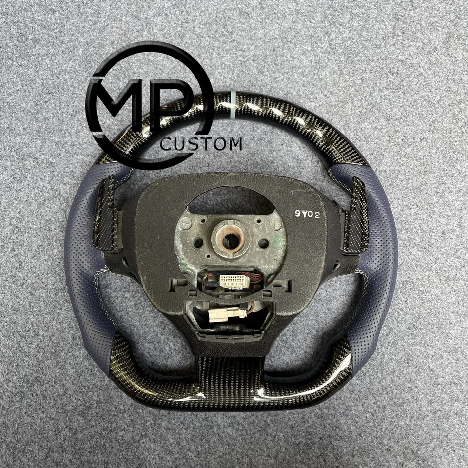 Volante de fibra de carbono real con paletas personalizadas apto para Acura TSX 2009-2014 Foto 3 de 4