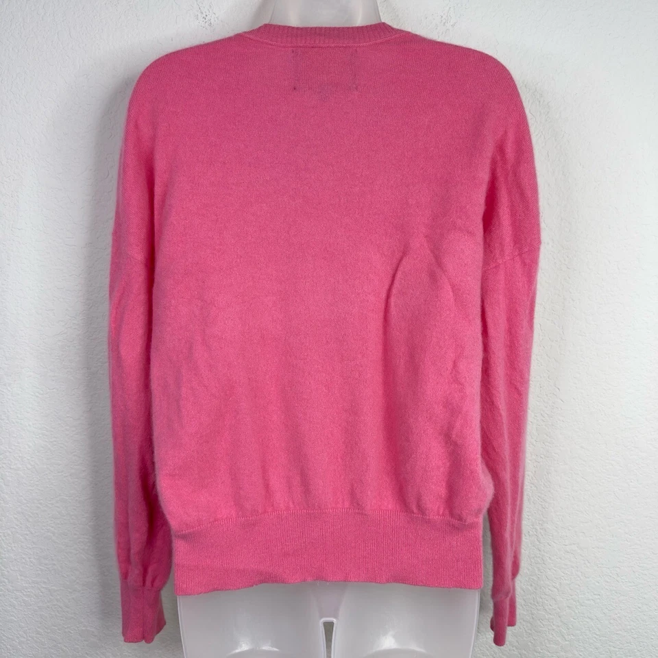 Maje Sweater Womens Size 1/S Pink Cashmere Long Sleeve Ribbed Preppy Academia - Image 2 of 4