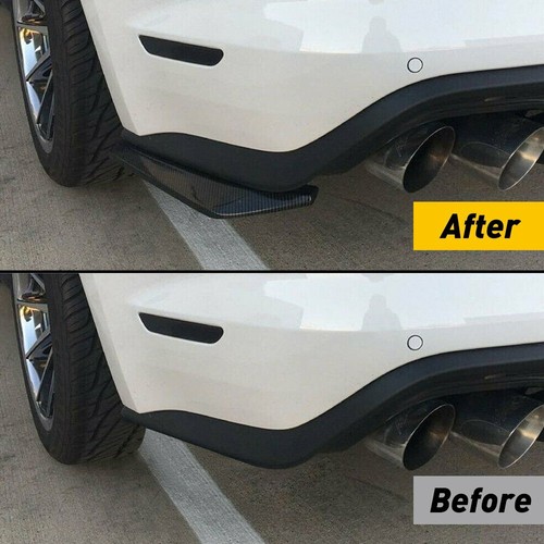 2X Universal Rear Bumper Lip Diffuser Splitter Canard Protector Carbon Fiber US - Picture 2 of 12