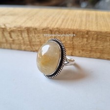 Unique Rutile Quartz Gemstone Ring 925 Sterling Silver Statement Ring PG5256