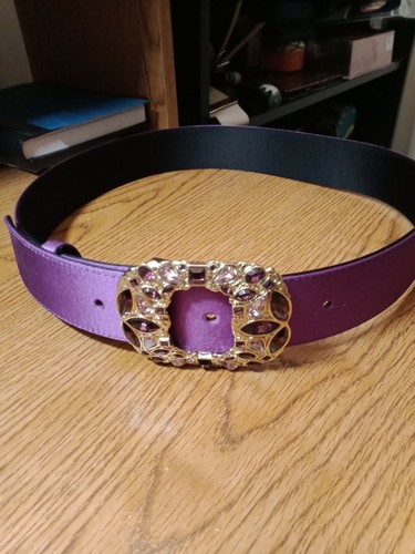 Royal Purple Satin Belt with Amyhtist 