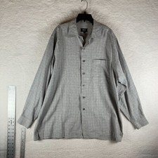 HUGO BOSS Shirt Men's XL Gray Check 100 Cotton Collared Casual Button-Up 8413