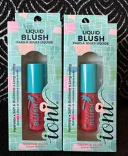 2pk IONI CALI BEAUTY ORANGE GLOW CORAL LIQUID BLUSH CREAMY SOFT 24H CHEEK COLOR