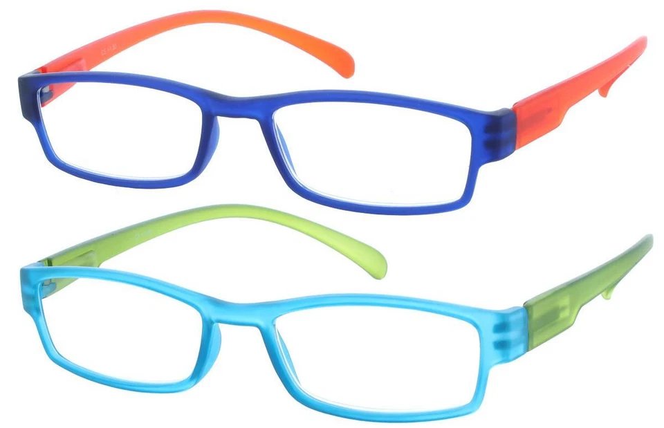 OPTOTEC GMBH 2er - Set Lesebrille LONG ISLAND in Orange/Türkis-Grün in verschiedenen Stärken