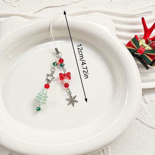 Christmas Tree Phone Chain Snowflakes Water Drop Lanyard Pendant Bag Decor - 第 4/10 張圖片