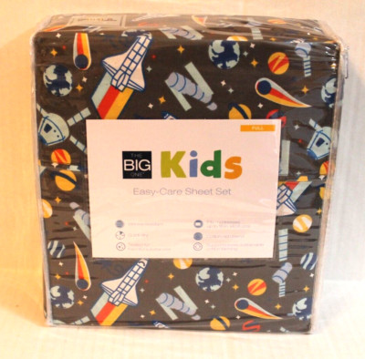 Big One Outer Space Rockets Full Sheet Set Kids Full Size Bedding Sheets NEW