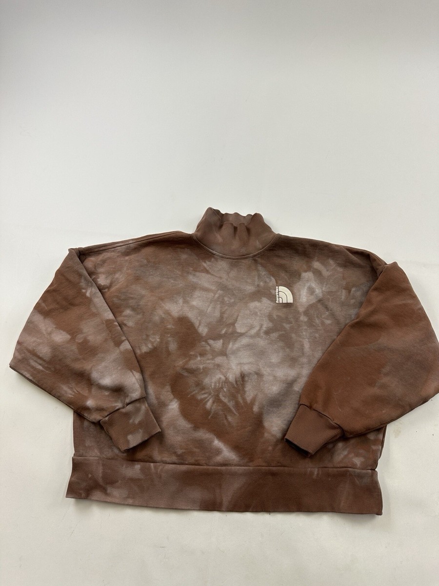 【THE NORTH FACE】COMFY DYED SWEATSHIRTS The North Face Sweatshirt Womens Medium Brown Tie-Dye Mock