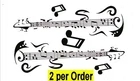 Guitar musical note music notes 2 Temporary Fake Tattoos Waterpoof Body Transfer