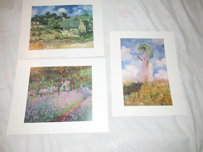 Monet And Van Gogh Prints Le Jardin De Partiste a Giverny Etc. Three Prints