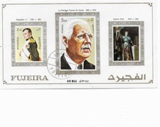 FUJEIRA AIR MAIL - DE GAULLE -  JEANNE D ARC - NAPOLEON - PREMIER JOUR 1972