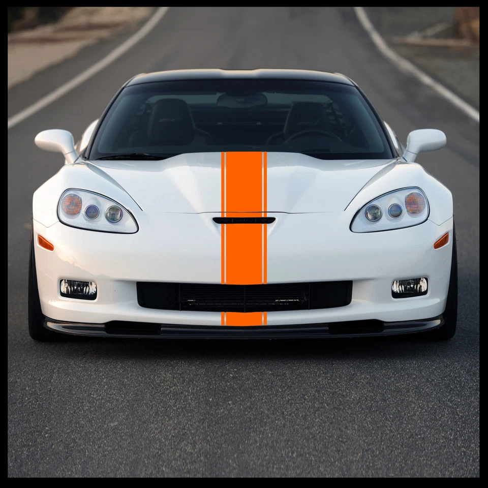 7" Hood Stripe Auto Graphic racing stripe decal vinyl car truck universal Rally - Image 4 of 4