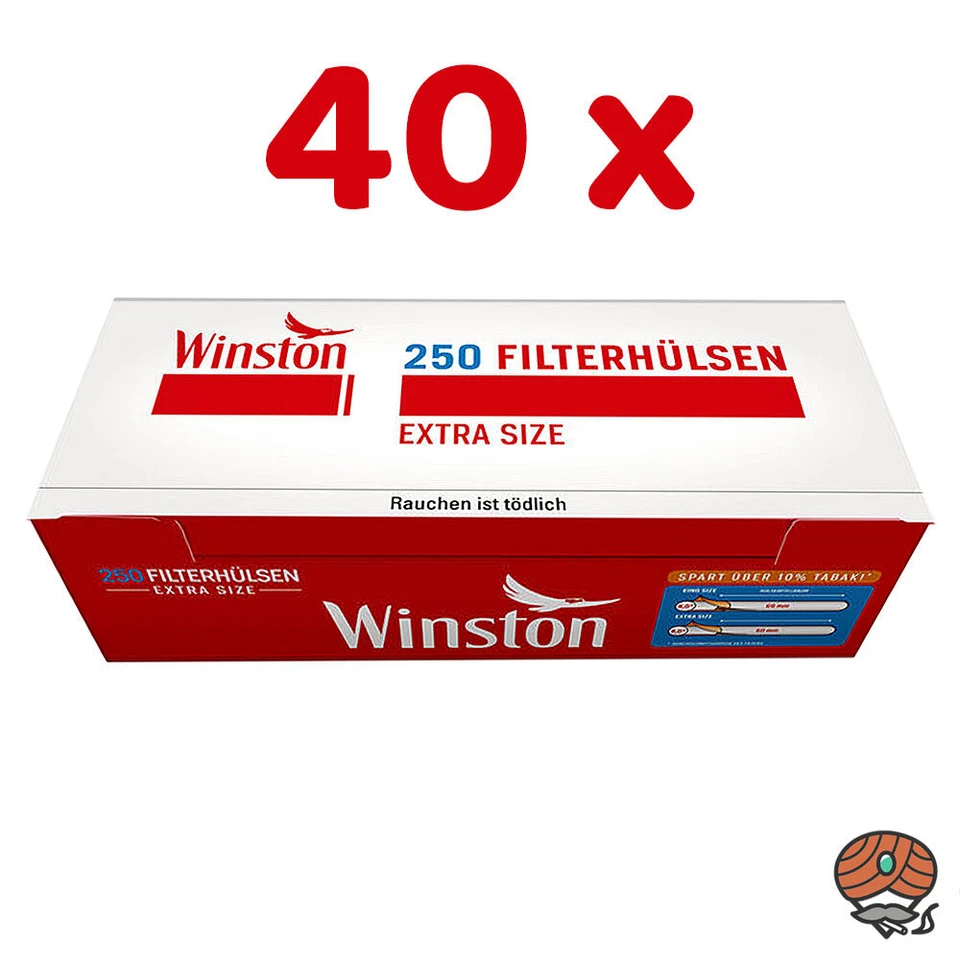 40 Pack Winston Extra Hülsen à 250 Hülsen