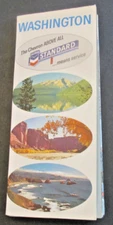 VTG 1966 Washington State Map 18x27" Chevron Standard Oil Company Advertising