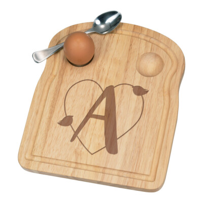 Buchstabe A Herz Alphabet Frühstück Dippy Eierbecher Brett Valentinstag Liebe