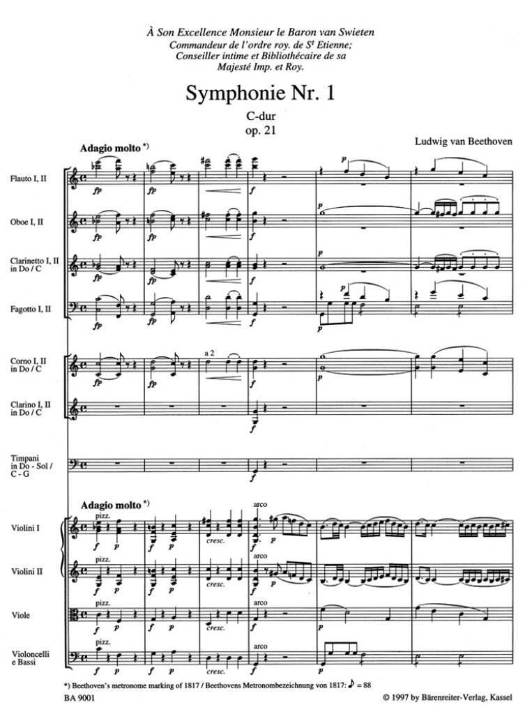 Symphony No.1 in C major Op.21 (Full Score) Orchestra Orchestra Music Beethoven