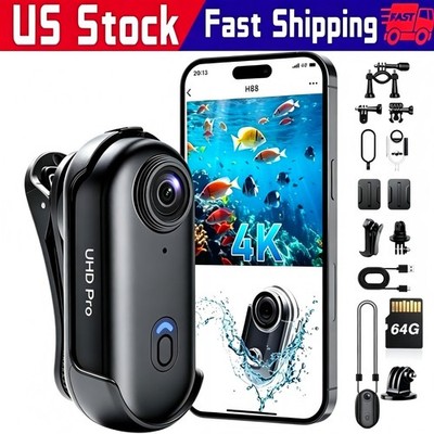 4K Mini Action Camera Waterproof POV Helmet Cam for Motorcycle Cycling Sports