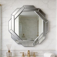 Modern Luxury Decorative Mirror with Beveled Edge,23.6" Octagon Wall Mirror, HD