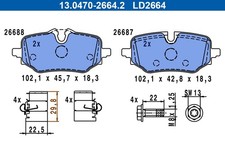 Bremsbelagsatz Scheibenbremse ATE Ceramic 13.0470-2664.2 für BMW X1 U11 2er U06
