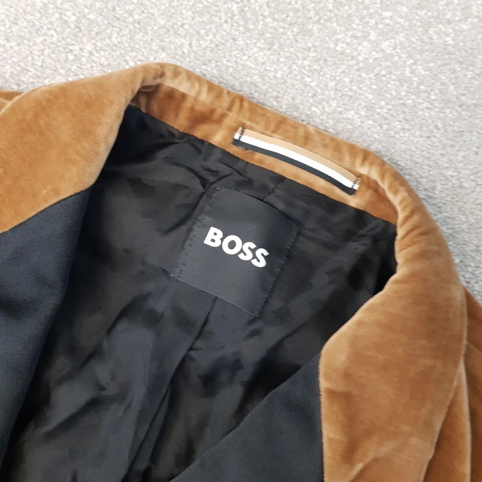 Hugo Boss Hombres Chaqueta 42R Marrón Terciopelo Esmoquin C-Hanry Blazer Doble Pecho Foto 3 de 4