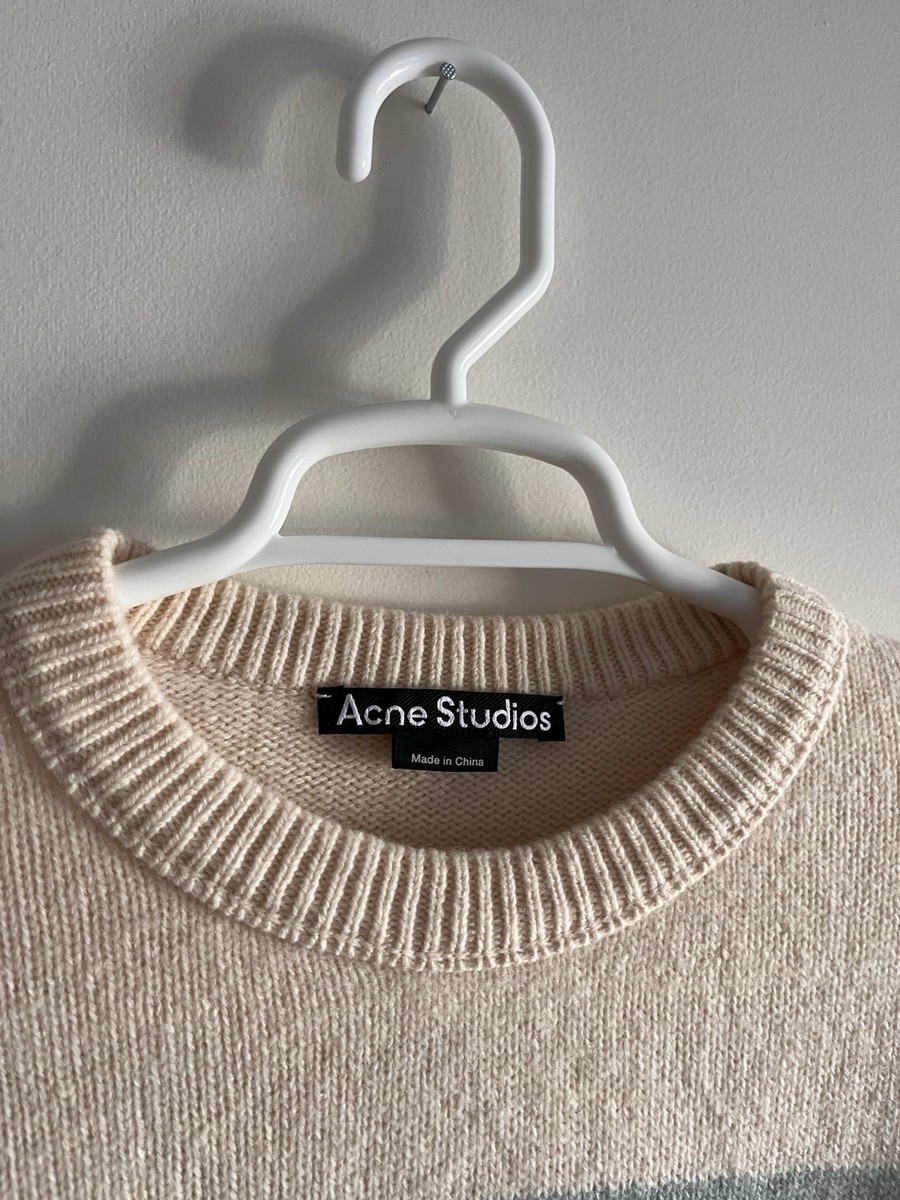 Acne Studios Unisex Acne Studios Striped Face Patch Sweater 100