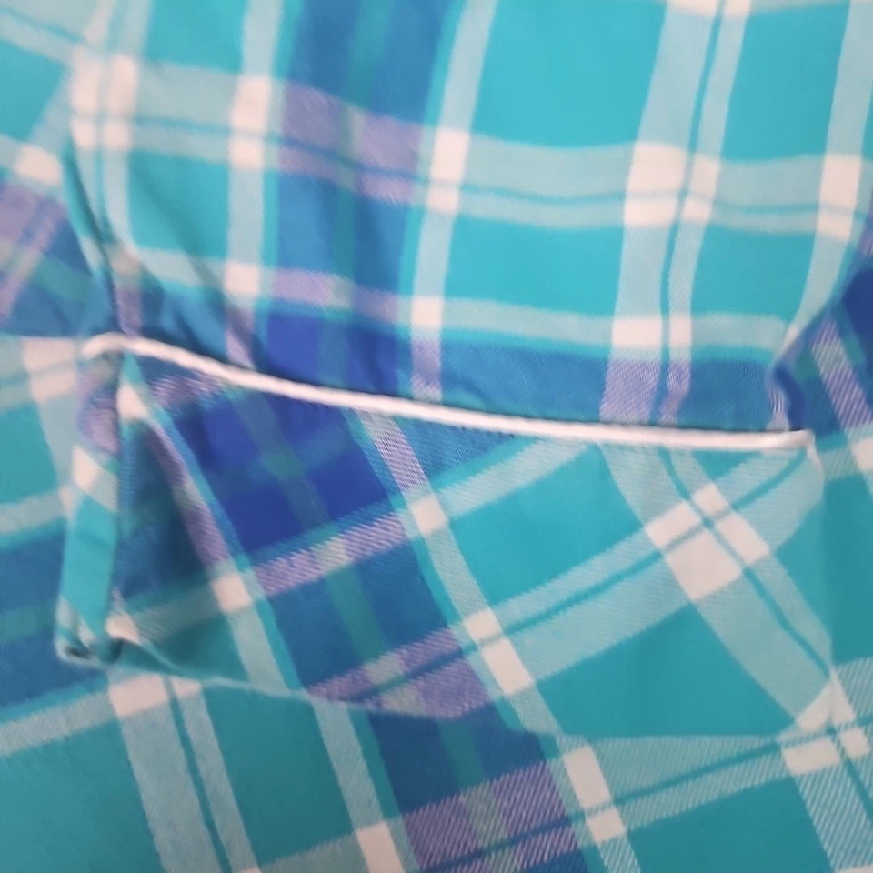 Pajamagram Flannel Nightgown Womens S 2X Plaid Winter Blue Cottage core Long - Image 3 of 4