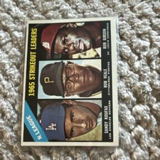 Topps 1966 - 1965 Strikeout Leaders #225 Veale Gibson Koufax Baseball Card