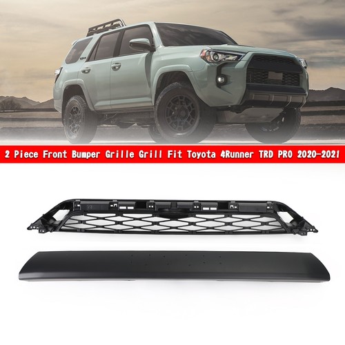 2 Piece Front Bumper Grille Grill Fit Toyota 4Runner TRD PRO 2020-2024 Black US
