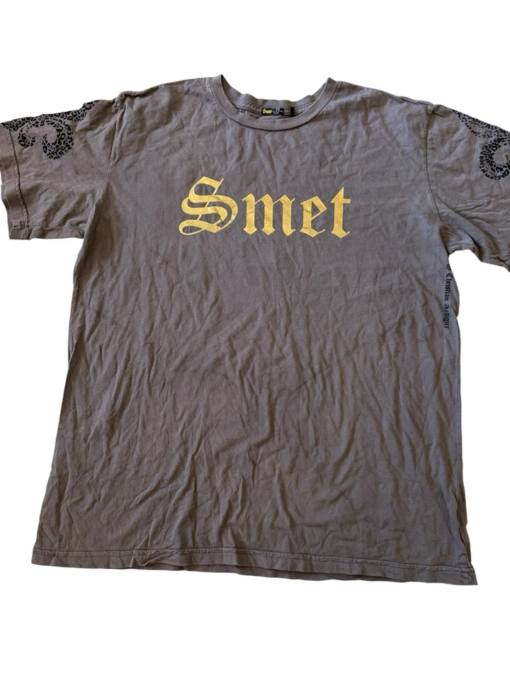 Smet By Christian Audigier Born On The Street LA Ca T 恤灰色男式 2XL GUC — 第 2/4 张图片