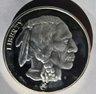 1 Troy Ounce .999 Fine Silver Buffalo Nickel Design