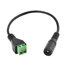 DC5.5x2.1mm Female Power Connector Cable Cord for CCTV Cameras LED Light 1-36V