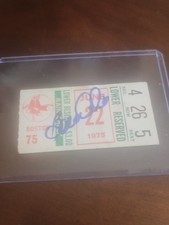 bernie carbo signed ticket autographed boston red sox 1975 game played mlb ab 75
