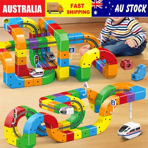 Children's Building Blocks Track Electric Train Toy Set Motorized Toy Xmas Gift