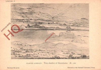 Ansichtskarte:;Claude Lorrain, Zwei Studien der Berge