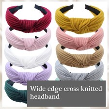 Simple Knotted Headband Simple Fabric Knitted Wide Hairhoop for Various Occasion