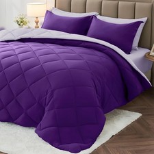 7 Pieces Queen Comforter Set, Reversible Bed in a Bag Queen Size, All Season ...