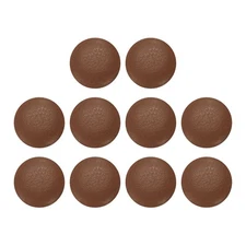 10pcs PU Leather Covered Button 12.5mm Aluminum Shank Round Button, Brown