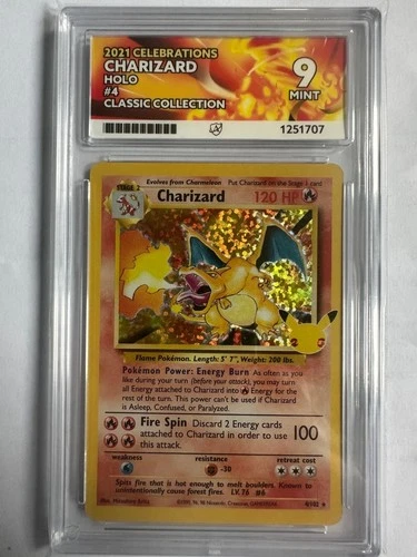 Pokémon TCG Charizard Celebrations Holo Card 4/102 ACE 9