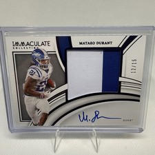 2022 Immaculate Collegiate Premium MATAEO DURANT  #'d /15 Rookie Patch AUTO RPA
