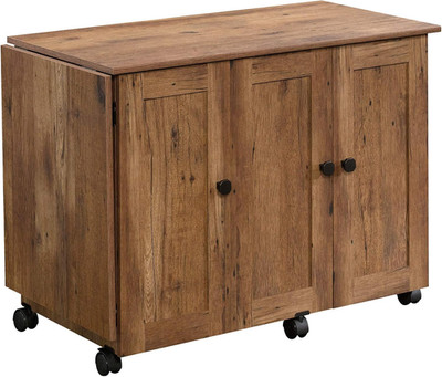 Vintage Oak Storage Cart for Sewing, Crafts & Pantry Organization